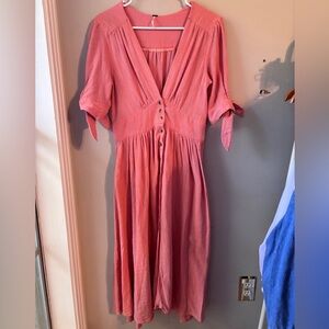 Free People Love of My Life Pink Dress Cotton Size Small